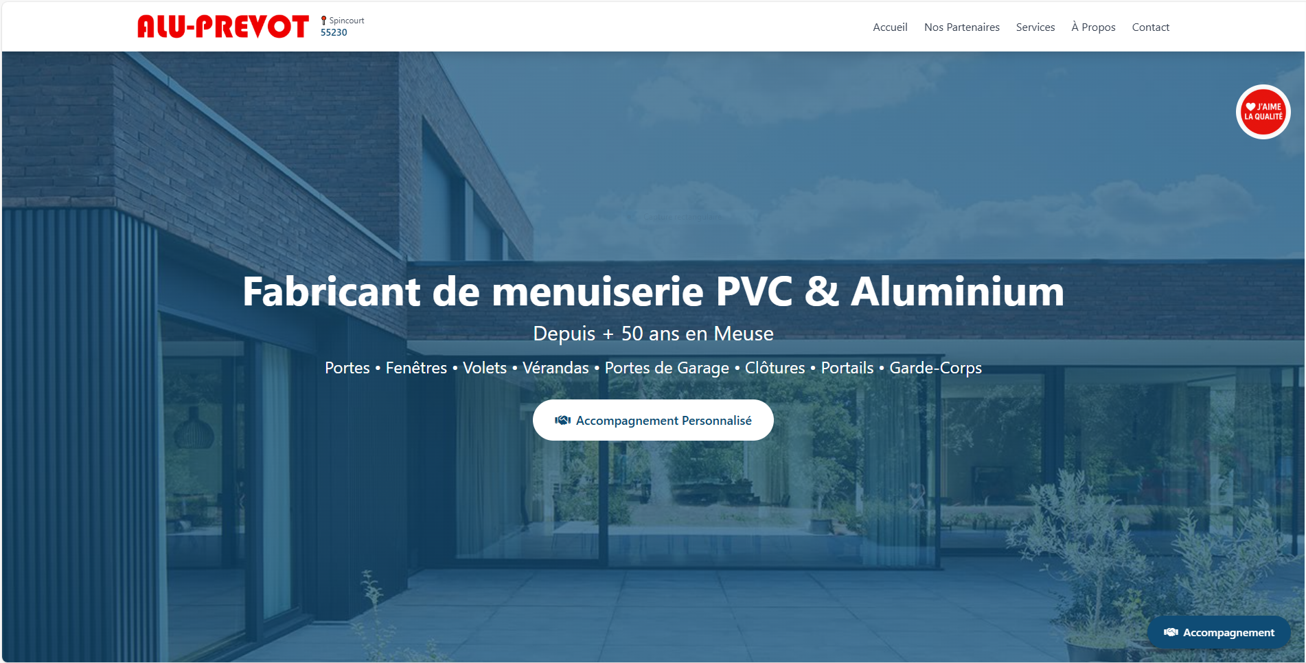 Site web Alu Prevot Menuiserie
